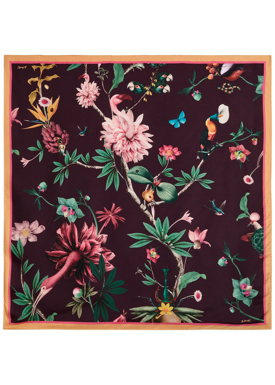 LA Double J Foulard Printed Silk-twill Scarf - Multicoloured - One Size