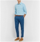 Dolce & Gabbana - Slim-Fit Tapered Pleated Linen Trousers - Blue