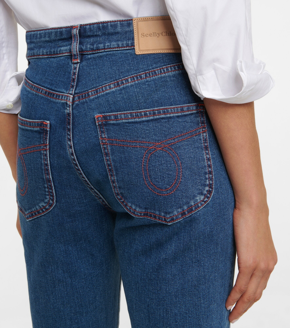 See By Chloe - Mid-rise flared cropped jeans