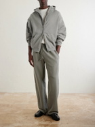 Cherry Los Angeles - Distressed Cotton-Fleece Zip-Up Hoodies - Gray