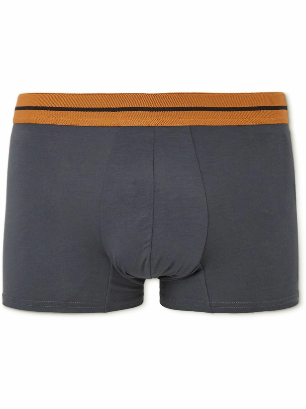 Photo: Zegna - Striped Stretch-Modal Boxer Briefs - Gray