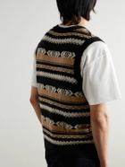 MANAAKI - Jacquard-Knit Merino Wool and Cashmere-Blend Sweater Vest - Black