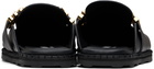 Moschino Black Lettering Logo Slip-on Loafers