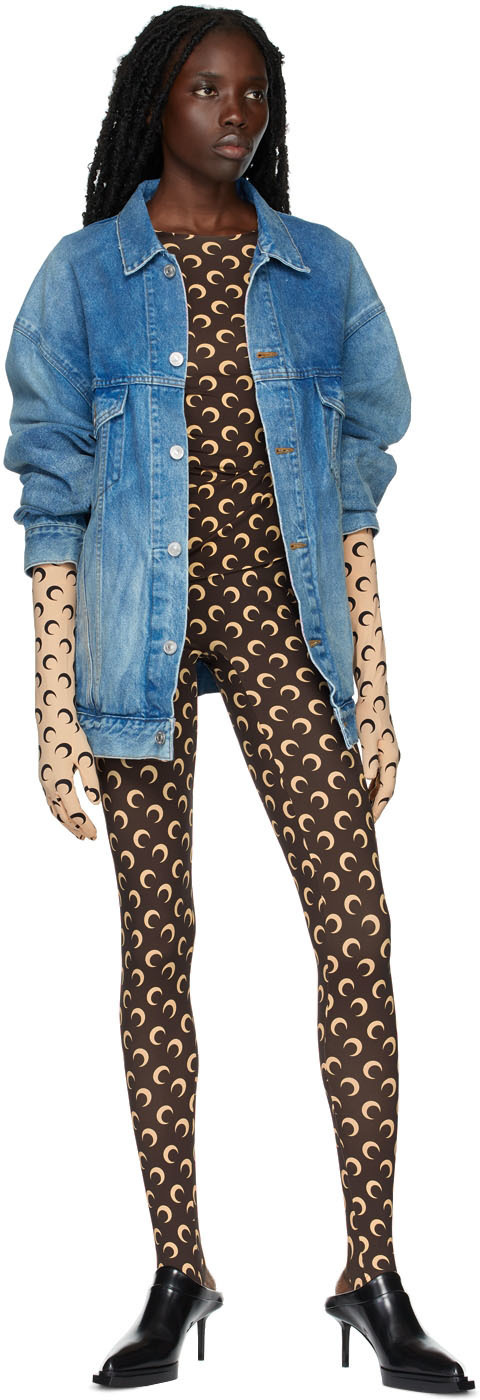 Marine Serre Brown Second Skin Moon Top