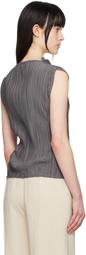 LE17SEPTEMBRE Gray Pleated Cowl Neck Top