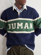Human Made - Logo-Intarsia Wool-Blend Polo Sweater - Blue