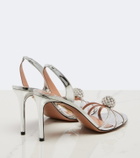 Aquazzura Crystal Bubble leather slingback sandals