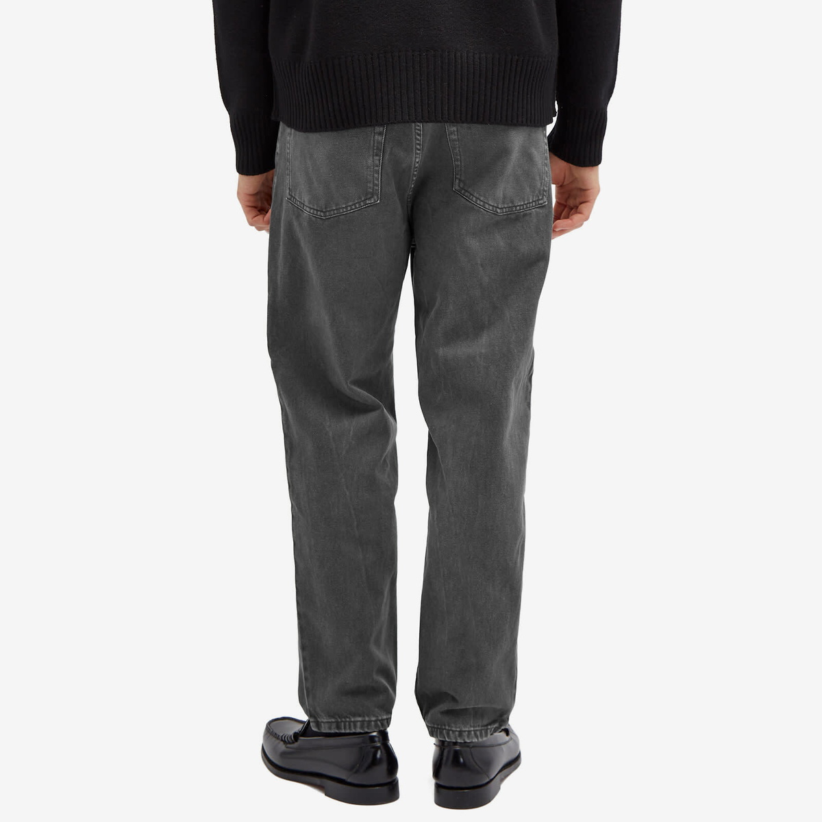 AMI Paris Men's Tapered Fit Denim Jeans in Black AMI