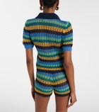Etro Knitted striped cotton-blend crop top