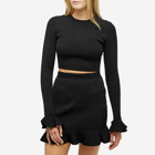 JW Anderson Women's Cropped Ruffled Sleeve Jumper in Black