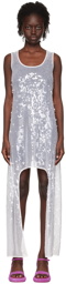 Eckhaus Latta White Sequin Midi Dress