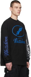 We11done Black Remake Logo Long Sleeve T-Shirt