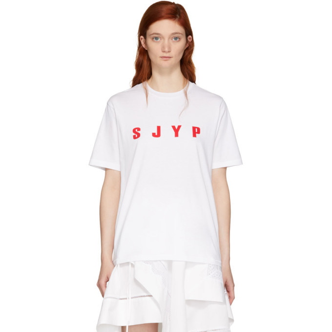 SJYP White Logo T-Shirt SJYP