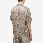 Stampd Men's Printed Camp Collar Vacation Shirt in Camo Leopard