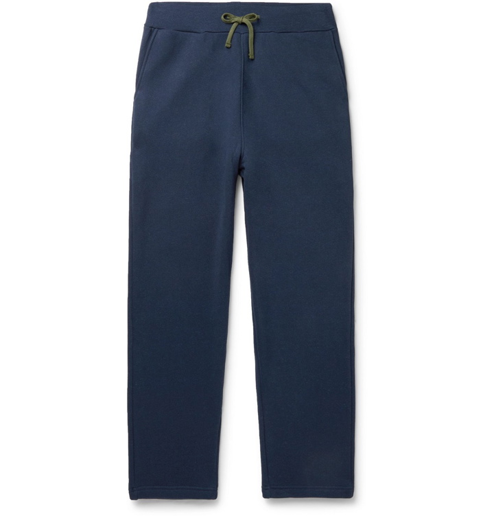 Photo: Universal Works - Loopback Organic Cotton-Blend Jersey Sweatpants - Blue