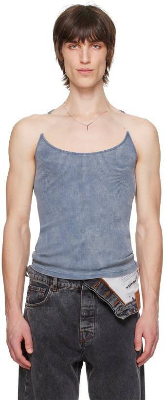 Photo: Y/Project Blue Invisible Strap Tank Top