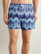 Missoni - Straight-Leg Mid-Length Striped Swim Shorts - Blue