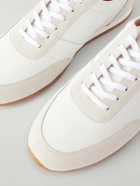 Mr P. - Suede-Trimmed Leather Sneakers - Neutrals