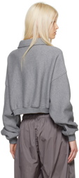 Alexander Wang Gray Half-Zip Sweatshirt