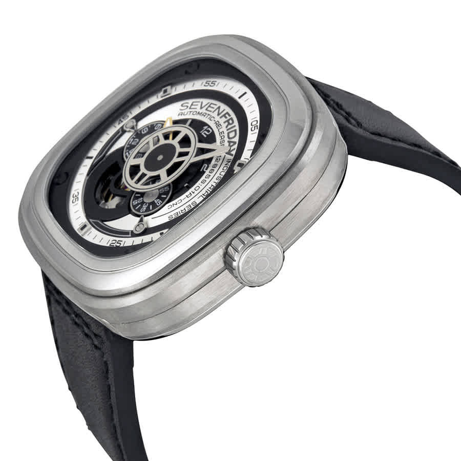 Sevenfriday Industrial Essence Silver and Black Dial Automatic Mens Watch P1-1