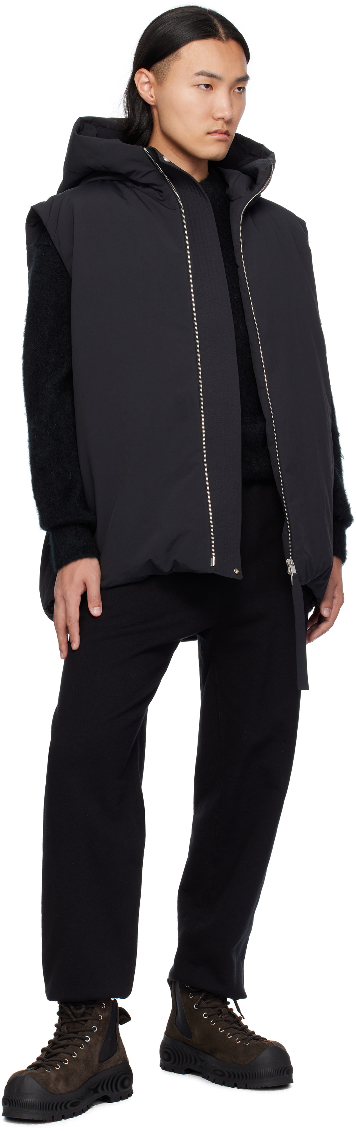 Jil Sander Black Medium Fill Down Vest