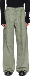 Ann Demeulemeester Green Monder Workwear Comfort Cargo Pants