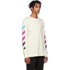 Off-White White Gradient Diagonal Long Sleeve T-Shirt