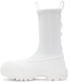 Heron Preston White Leather Security Sock Boots