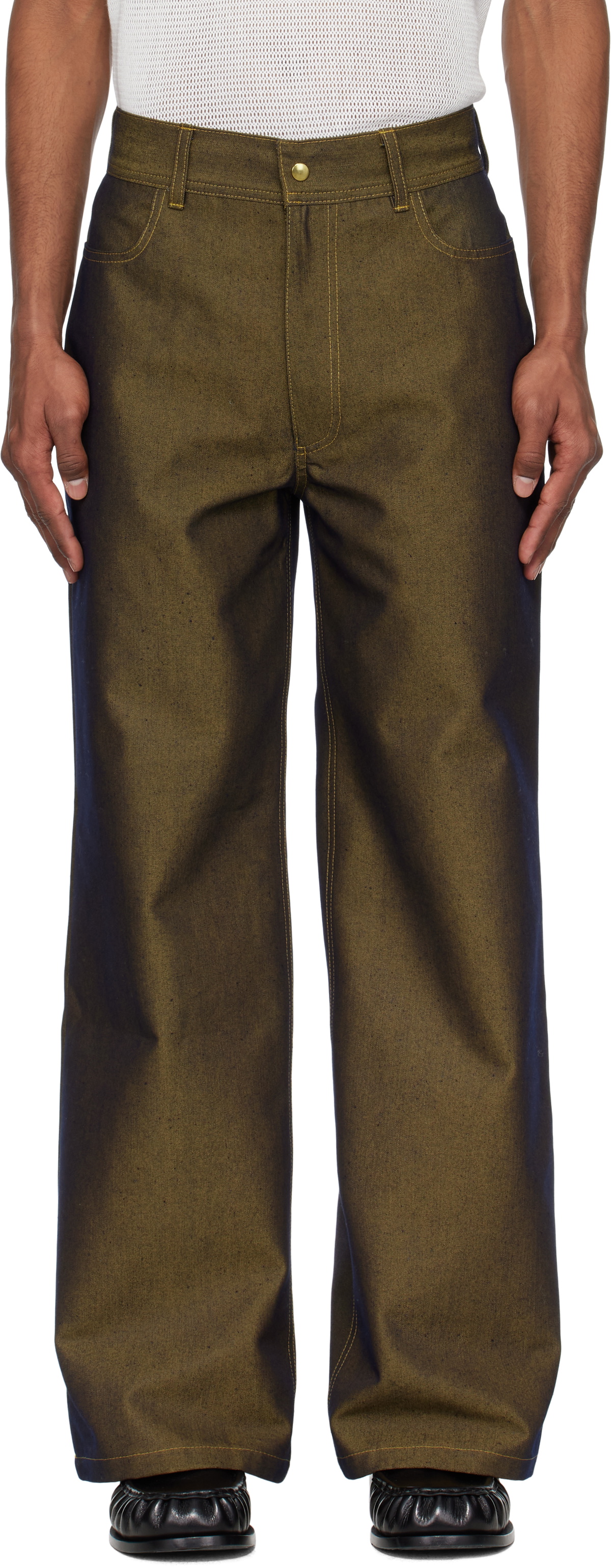 Stanley Raffington Navy & Yellow Two Tone Jeans