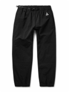Nike - ACG Tapered Logo-Embroidered Belted Shell Trousers - Black