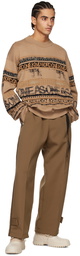 sacai Beige Jacquard Sweater