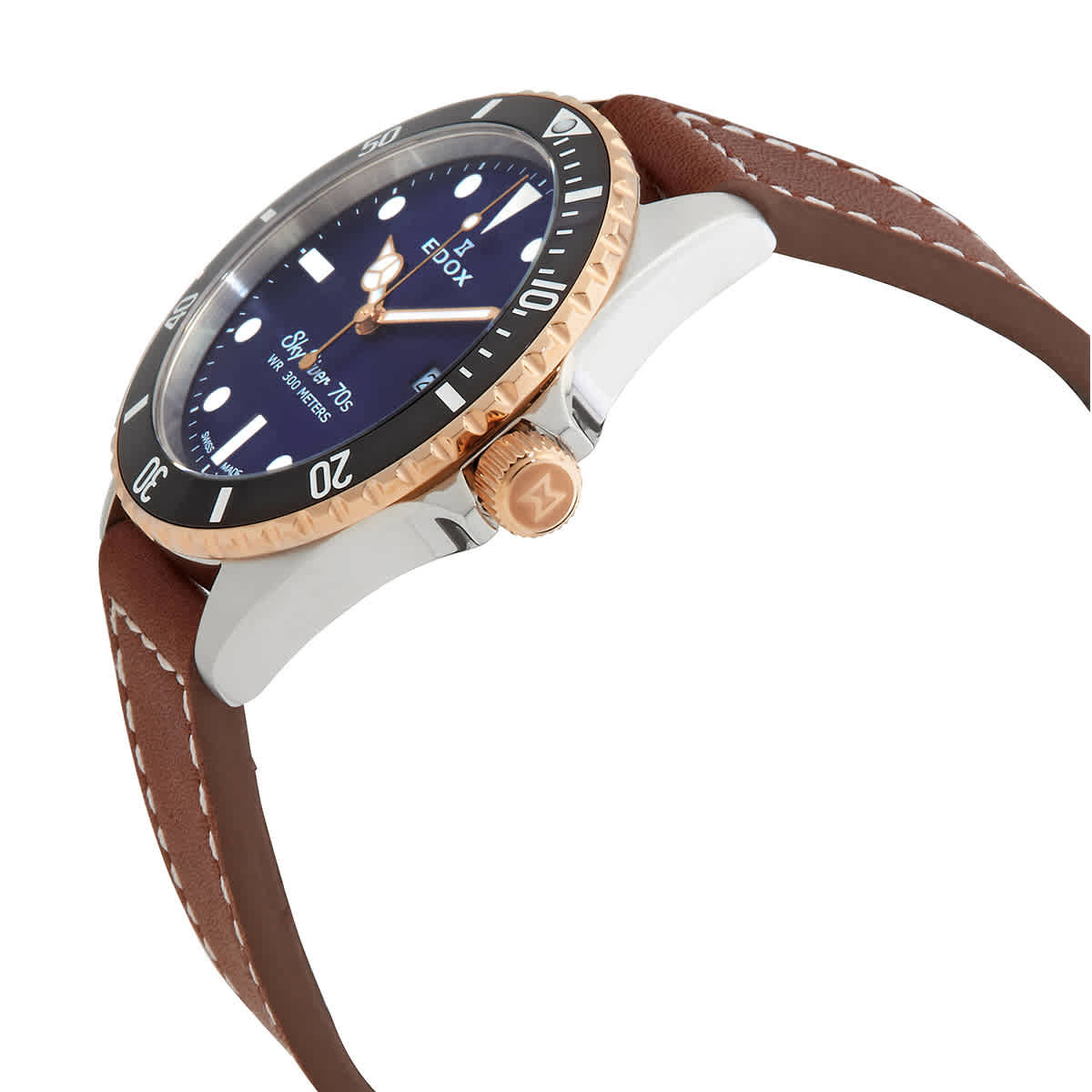 Edox SkyDiver Quartz Blue Dial Mens Watch 53017 357RNC BUI