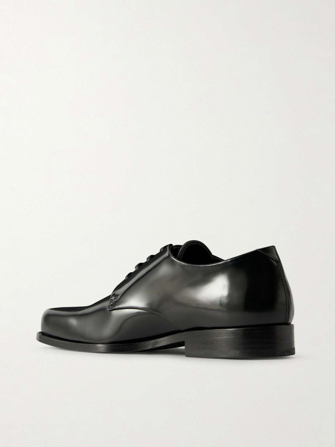 AMI PARIS - Polished-Leather Derby Shoes - Black