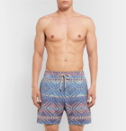 Faherty - Beacon Wide-Leg Mid-Length Printed Swim Shorts - Blue