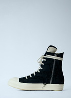 Rick Owens DRKSHDW Frayed Denim High-Top Sneakers