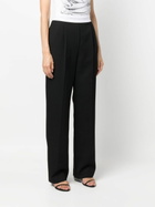 Alexander Wang Black Logo-Waistband Wool Trousers