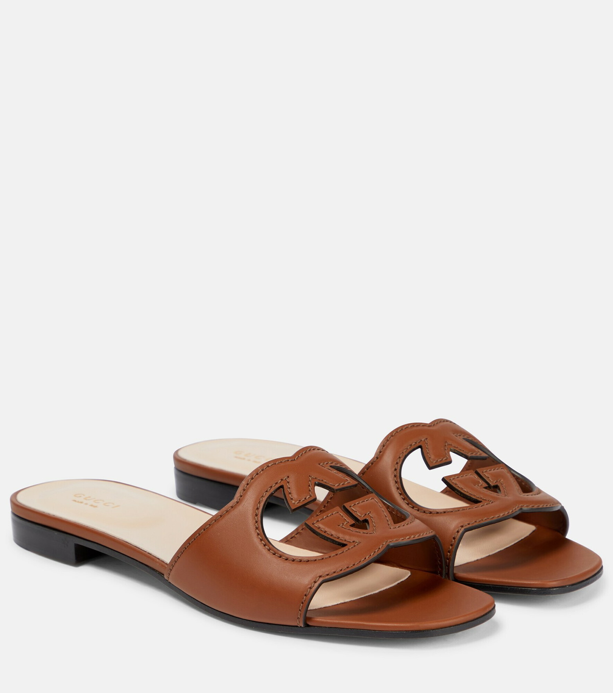 Horsebit metallic leather sandals in gold - Gucci | Mytheresa
