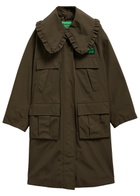 Barbour X Ganni Waterproof Hooded Shell Parka Coat Khaki