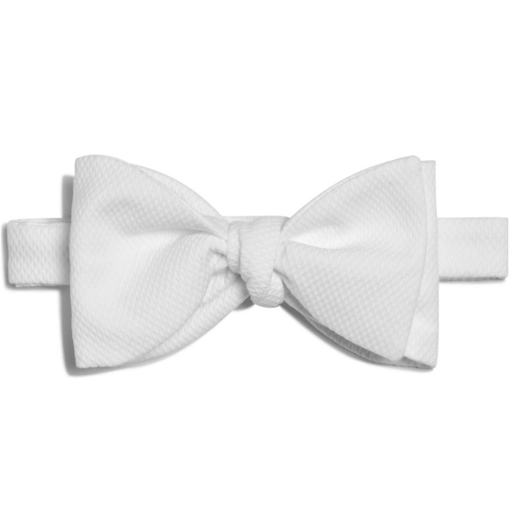 Photo: Turnbull & Asser - Pre-Tied Cotton-Piqué Bow Tie - White
