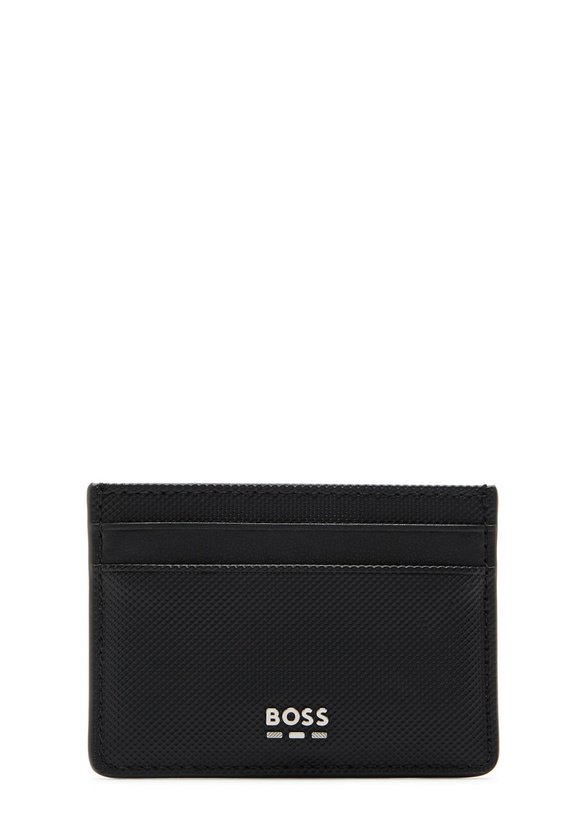 Photo: Boss Jinko Textured Faux Leather Card Holder - Black - One Size