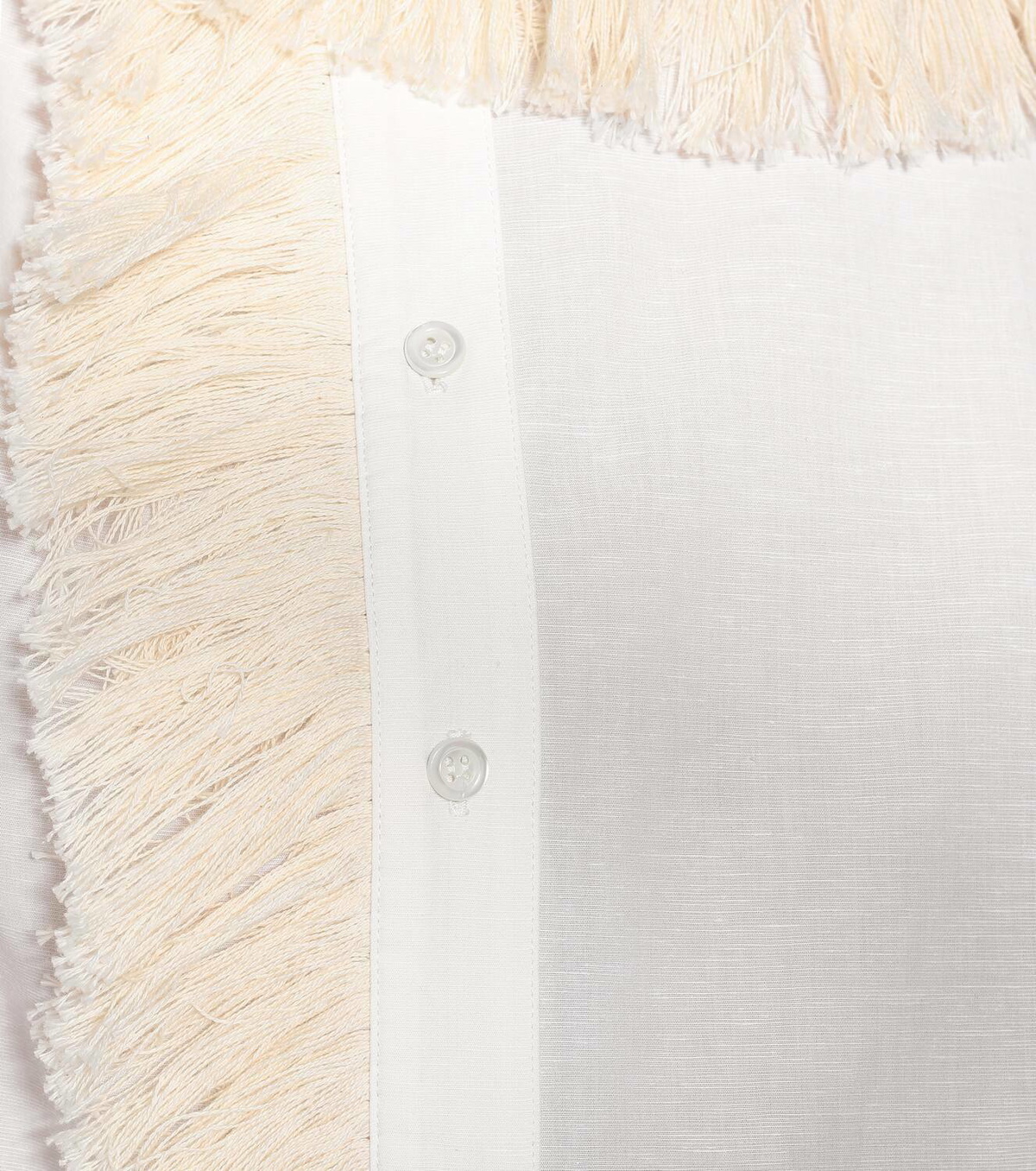 Monse Fringe-collar cotton and linen shirt