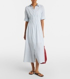 Velvet Saron striped cotton and linen shirt dress