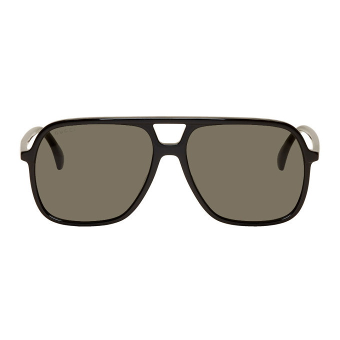 Photo: Gucci Black Ultralight Pilot Sunglasses