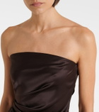 Staud Adriana asymmetric silk-blend minidress