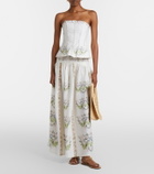 Agua by Agua Bendita Curua floral linen midi skirt