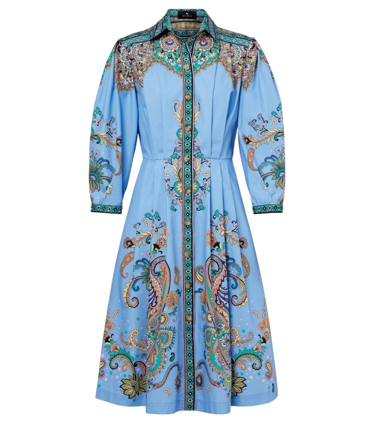 関税込【ETRO】Printed wool and silk minidress ETRO Belted printed wool and silk-blend twill midi shirt