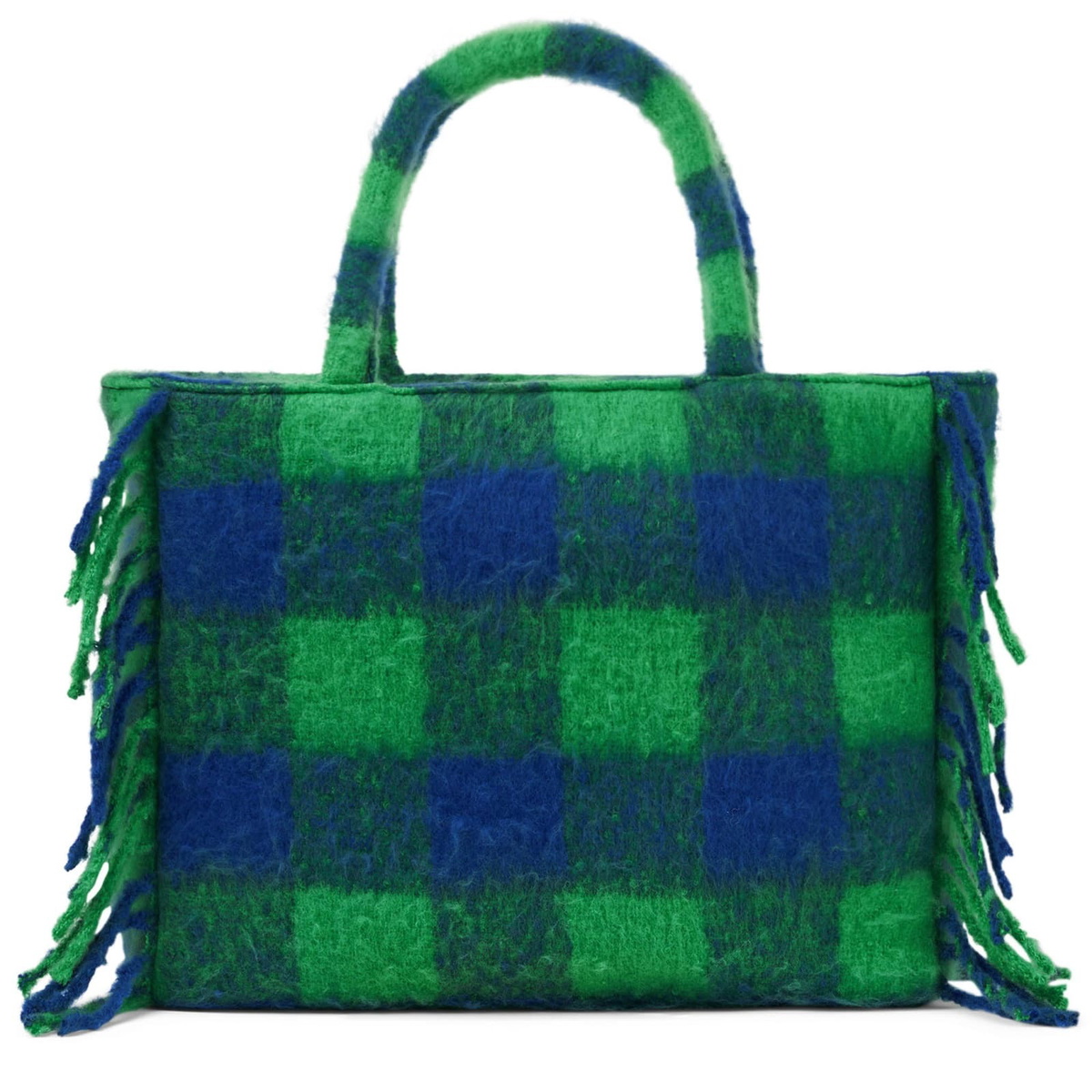 MC2 Saint Barth Vanity Blanket Shoulder Bag With Green And Blue Check