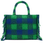 MC2 Saint Barth Vanity Blanket Shoulder Bag With Green And Blue Check