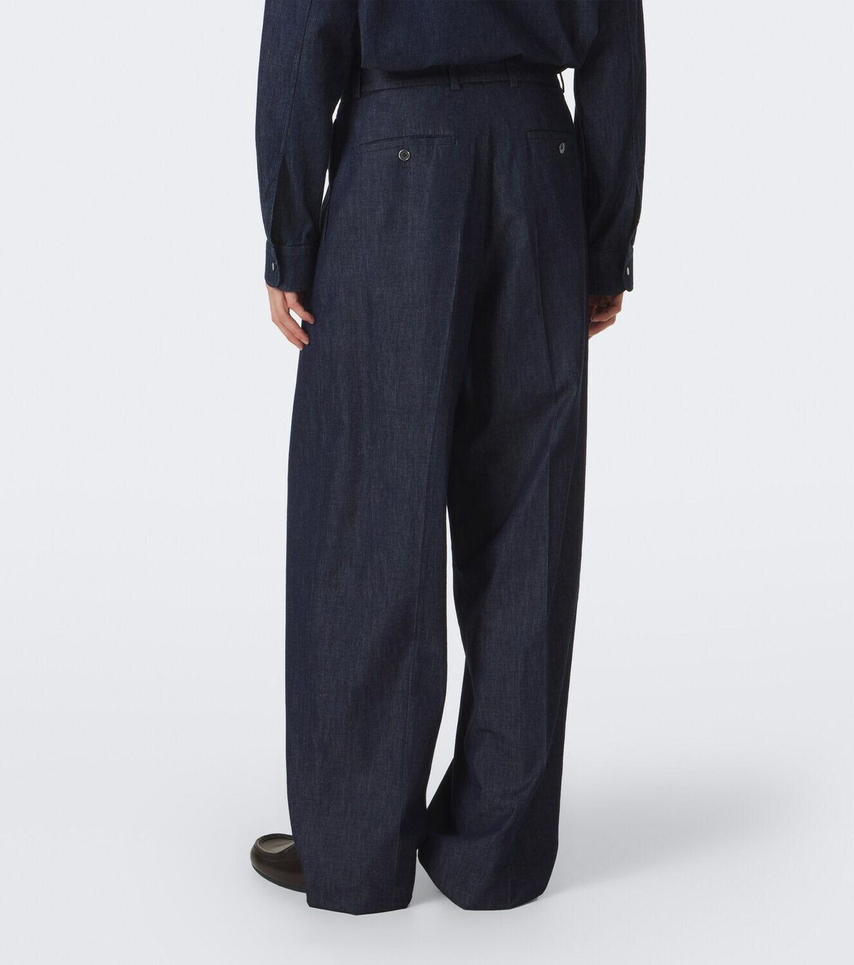 Jil Sander Cotton chambray wide-leg pants
