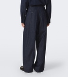 Jil Sander Cotton chambray wide-leg pants